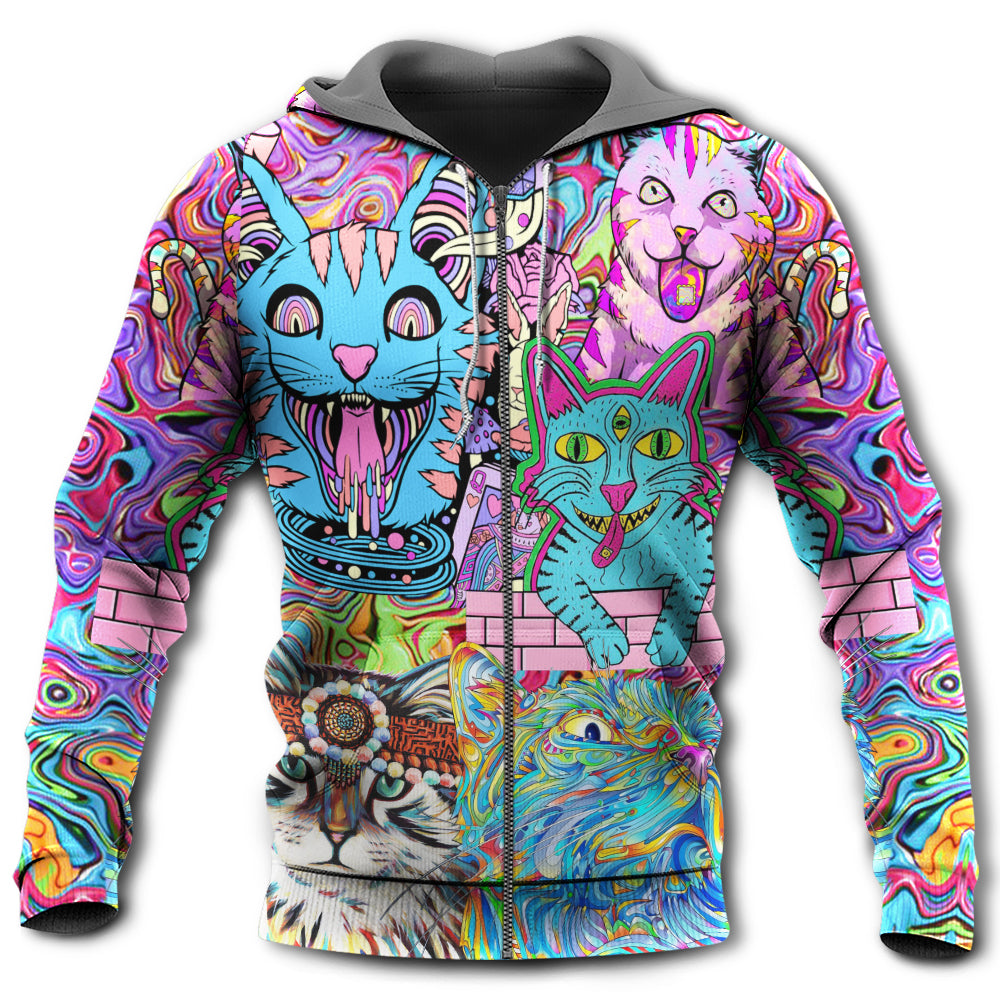 Hippie Cat Wonderful World Art – 3D Hoodie