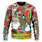 Hippie Santa Merry Xmas Style – Sweater - Ugly Christmas Sweater