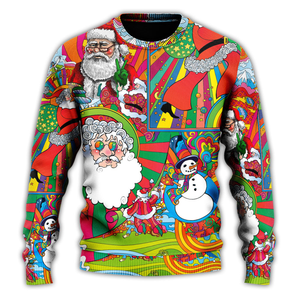 Hippie Santa Merry Xmas Style – Sweater - Ugly Christmas Sweater