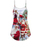 Christmas Santa Is Coming To Town – Women's Summer Sleeveless V-Neck Camisole Dress