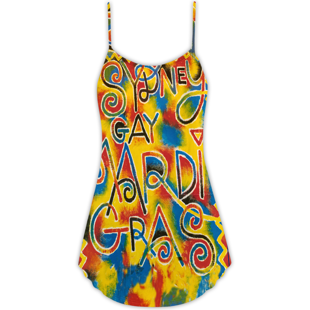 Colorful Pride Celebration Art – Women's Summer Sleeveless V-Neck Camisole Dress