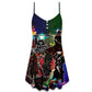 Samurai Courage Life Christmas – Women's Summer Sleeveless V-Neck Camisole Dress