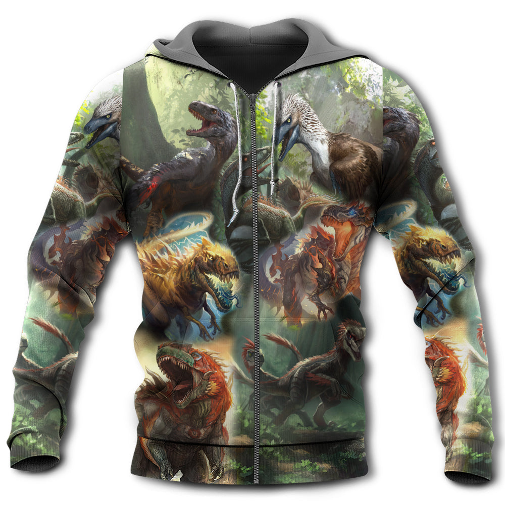 Dinosaur Roaring In Jungle Adventure - Hoodie