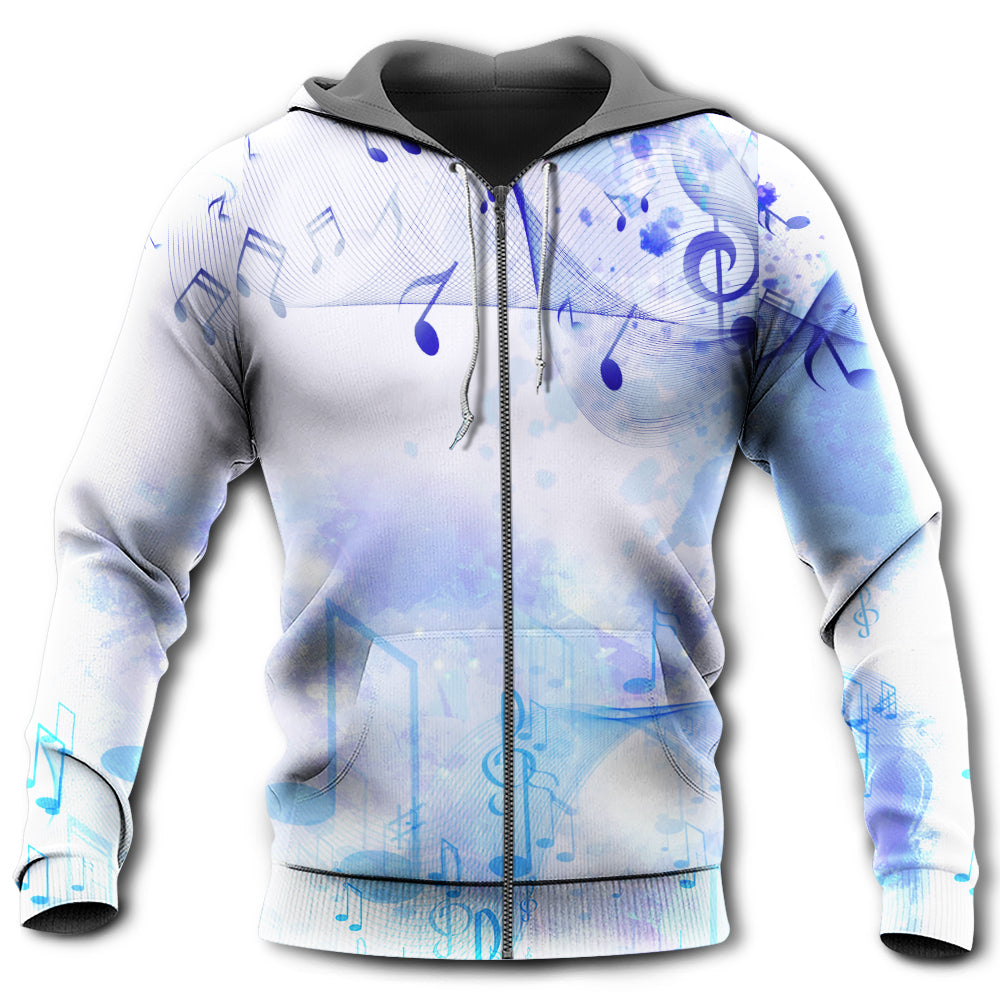 Watercolor Music Notes Art - 3D Hoodie