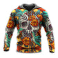 Floral Skull Hummingbird Art - 3D Hoodie