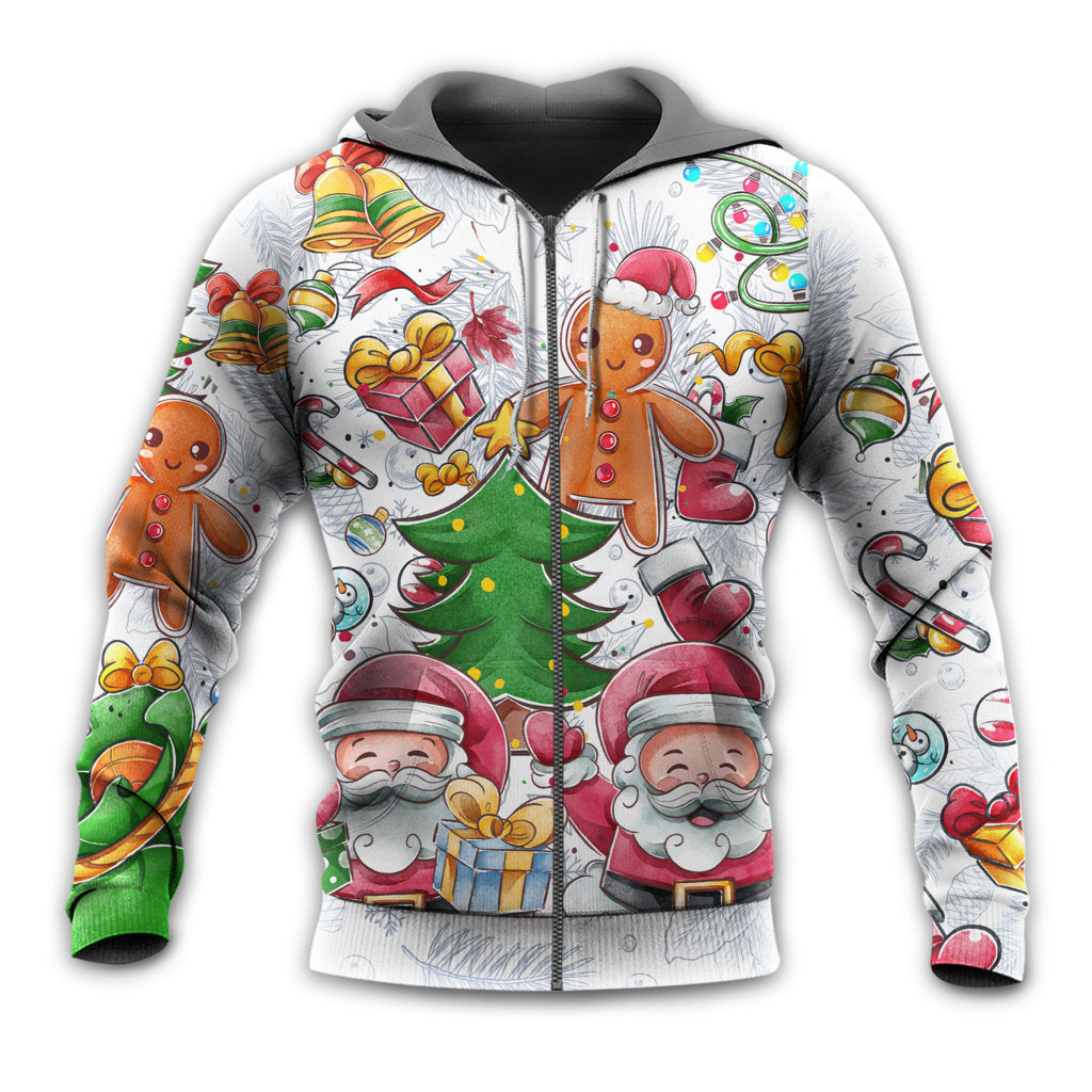 Christmas Santa Cute Snowman Gingerbread - Hoodie