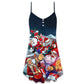 Christmas Santa Electric Guitar – Women's Summer Sleeveless V-Neck Camisole Dress