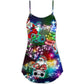 Music Santa Funny Christmas – Women's Summer Sleeveless V-Neck Camisole Dress