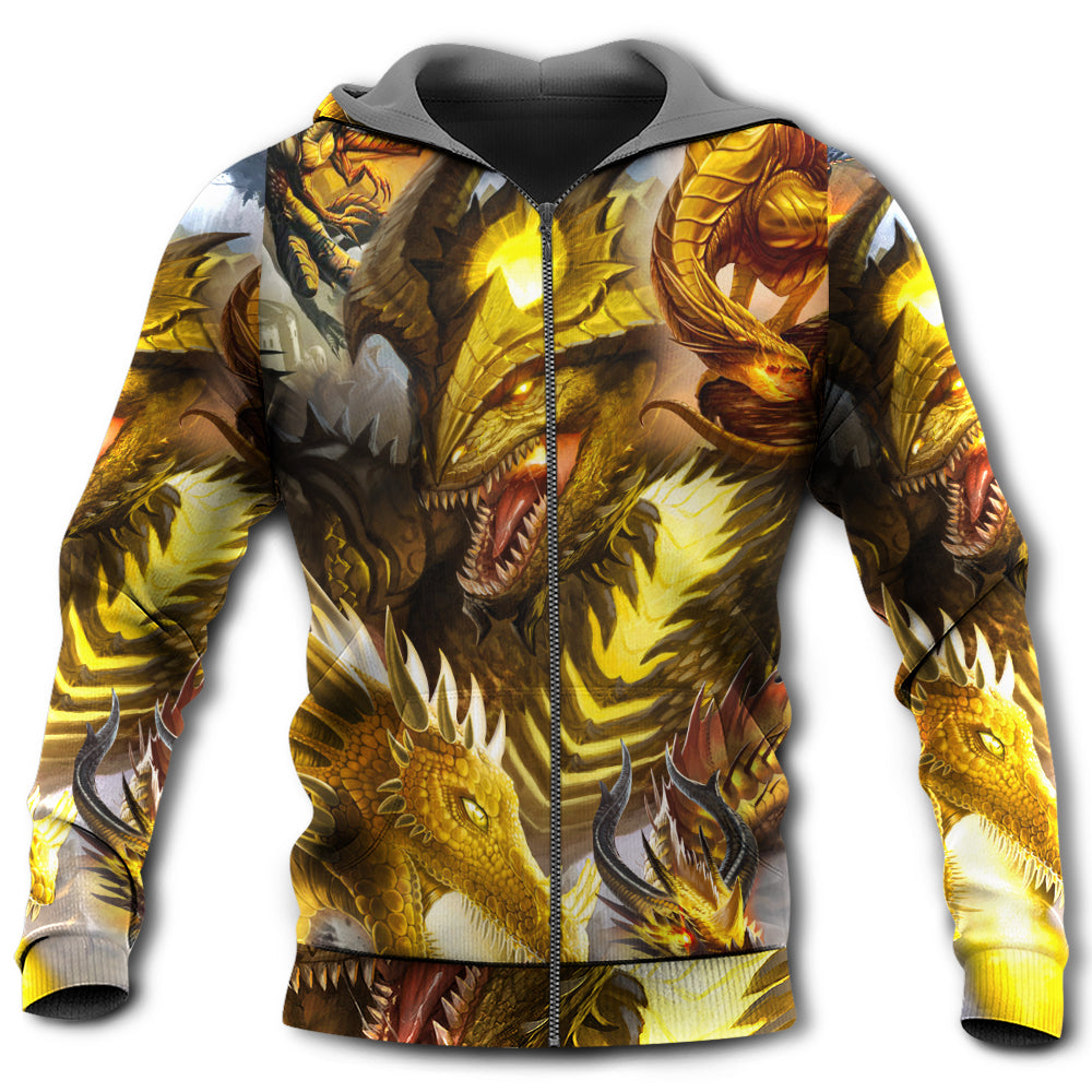 Dragon Gold Skull Fantasy - 3D Hoodie