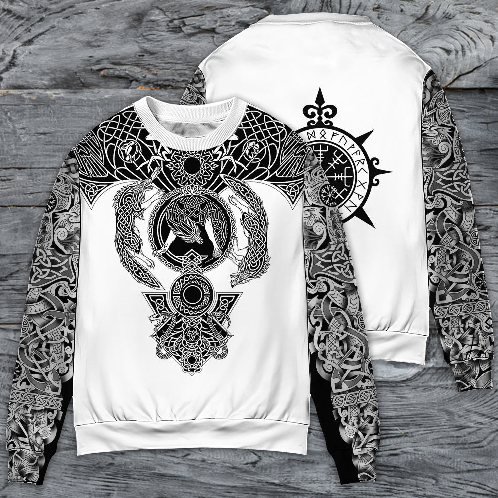 Viking Warrior Blood Black And White – Sweater - Ugly Christmas Sweater
