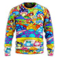 Hippie Frog Mushroom Peace Art – Sweater - Ugly Christmas Sweater