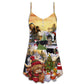 Christmas Cows Love Animals – Women's Summer Sleeveless V-Neck Camisole Dress