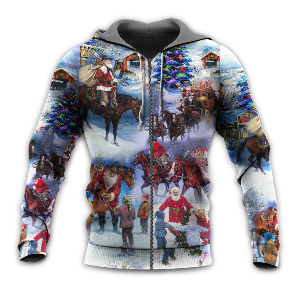 Christmas Cowboy Santa Family Love - 3D Hoodie