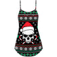 Christmas Skull Santa Hat Candy – Women's Summer Sleeveless V-Neck Camisole Dress