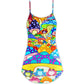 Hippie Frog Mushroom Colorful Peace – Women's Summer Sleeveless V-Neck Camisole Dress