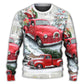 Christmas Santa Red Truck Xmas Is Coming – Sweater - Ugly Christmas Sweater