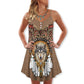 Amazing Native Wolf Vibes – Women's Summer Sleeveless V-Neck Camisole Dress