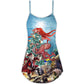 Octopus And Santa Merry Christmas – Women's Summer Sleeveless V-Neck Camisole Dress