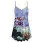 Christmas Santa Dark Battle Theme – Women's Summer Sleeveless V-Neck Camisole Dress