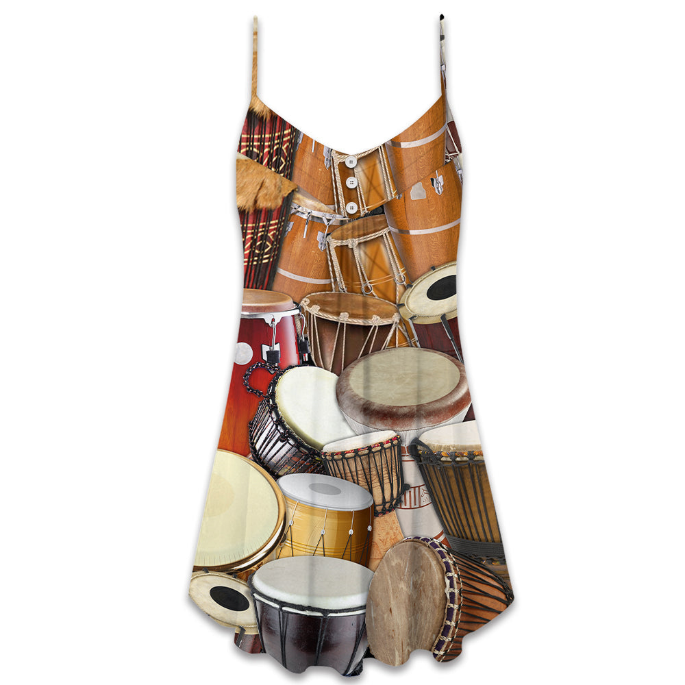 Drum Not A Hobby Lifestyle – Women's Summer Sleeveless V-Neck Camisole Dress
