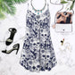 Skull Flowers Summer Tropical Limited 4 – Women's Summer Sleeveless V-Neck Camisole Dress