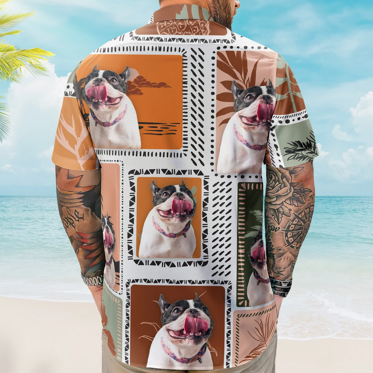 Custom Face Funny Photo Retro Tropical Palm Trees – Custom Photo Hawaiian Shirt