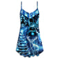 Christmas Deer Snowman Tree Glow – Women's Summer Sleeveless V-Neck Camisole Dress