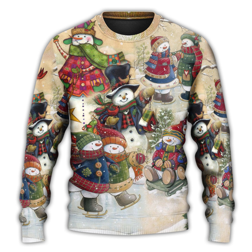 Christmas Couple Snowman Winter Love – Sweater - Ugly Christmas Sweater