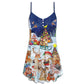 Christmas Happy Animals Funny Love – Women's Summer Sleeveless V-Neck Camisole Dress
