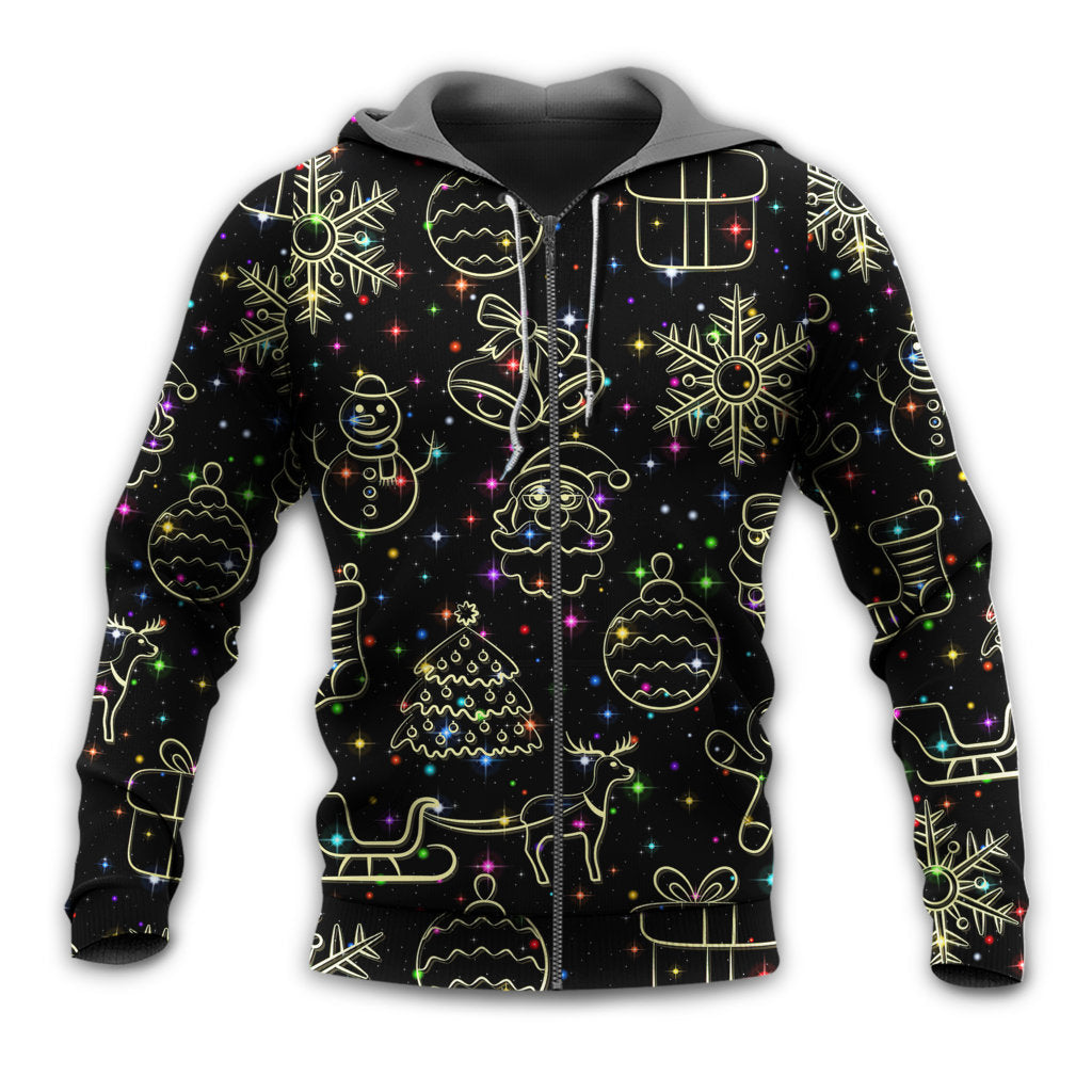 Christmas Neon Starry Night Style - Hoodie