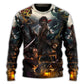 Skull Fantasy Ghost Pirate Art Style – Sweater - Ugly Christmas Sweater