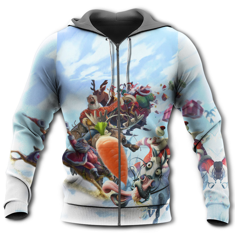 Christmas Santa Happy Funny Xmas - Hoodie