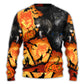 Halloween Wolf Pumpkin Fantasy Art – Sweater - Ugly Christmas Sweater