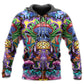 Hippie Mushroom Skull Art - 3D Hoodie