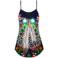 Neon Feather Mandala Christmas – Women's Summer Sleeveless V-Neck Camisole Dress