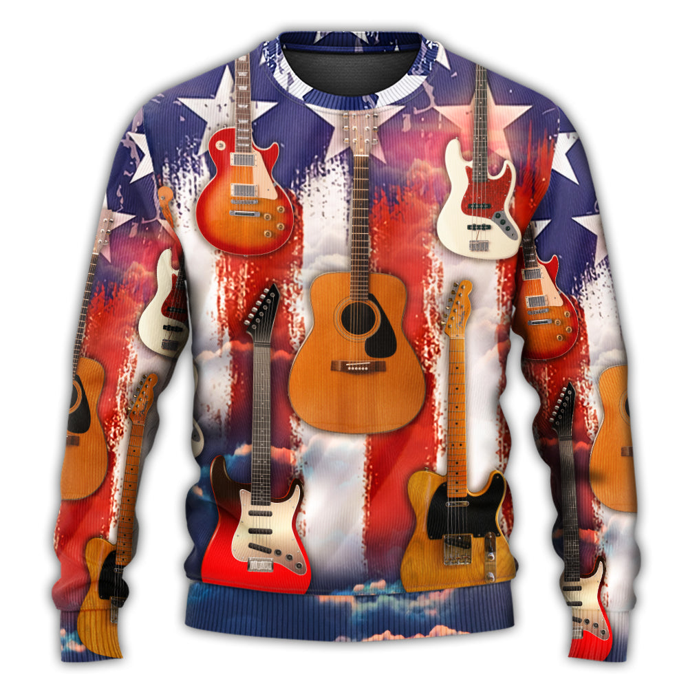 Guitar Independence Day Star Style – Sweater - Ugly Christmas Sweater
