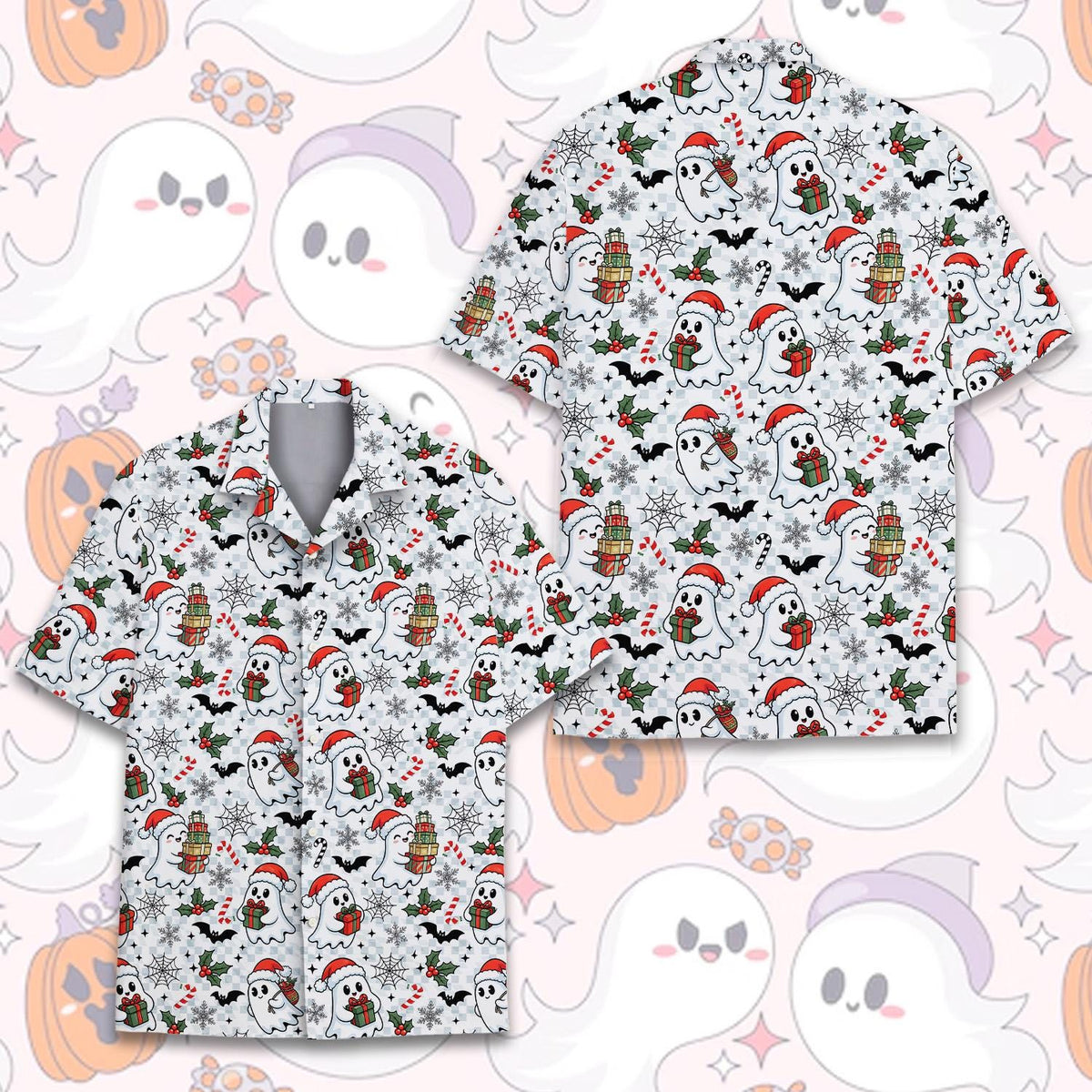 Creepy Christmas Santa Ghost Spooky Holiday – Hawaiian Shirt