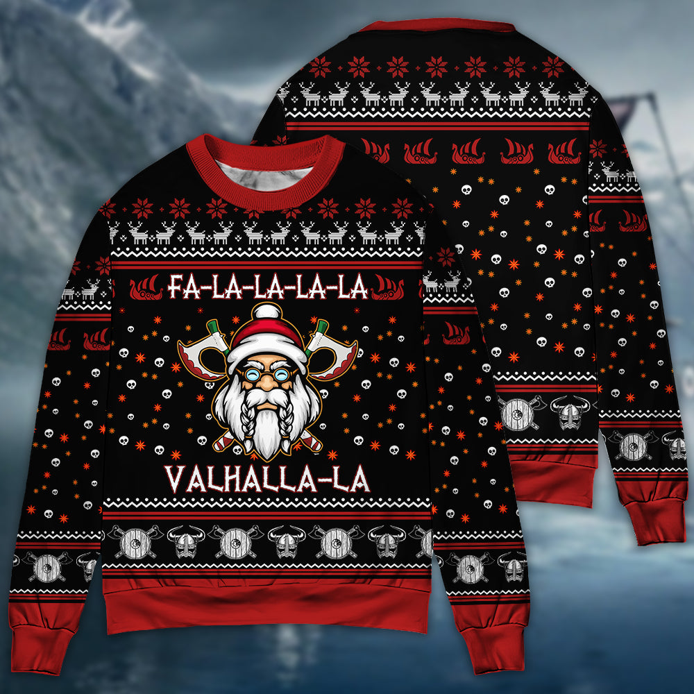 Viking Valhalla White And Red Style – Sweater - Ugly Christmas Sweater