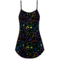 Neon Cat Playing With Kitten – Women's Summer Sleeveless V-Neck Camisole Dress