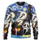 Halloween Ghost Starry Night Art – Sweater - Ugly Christmas Sweater