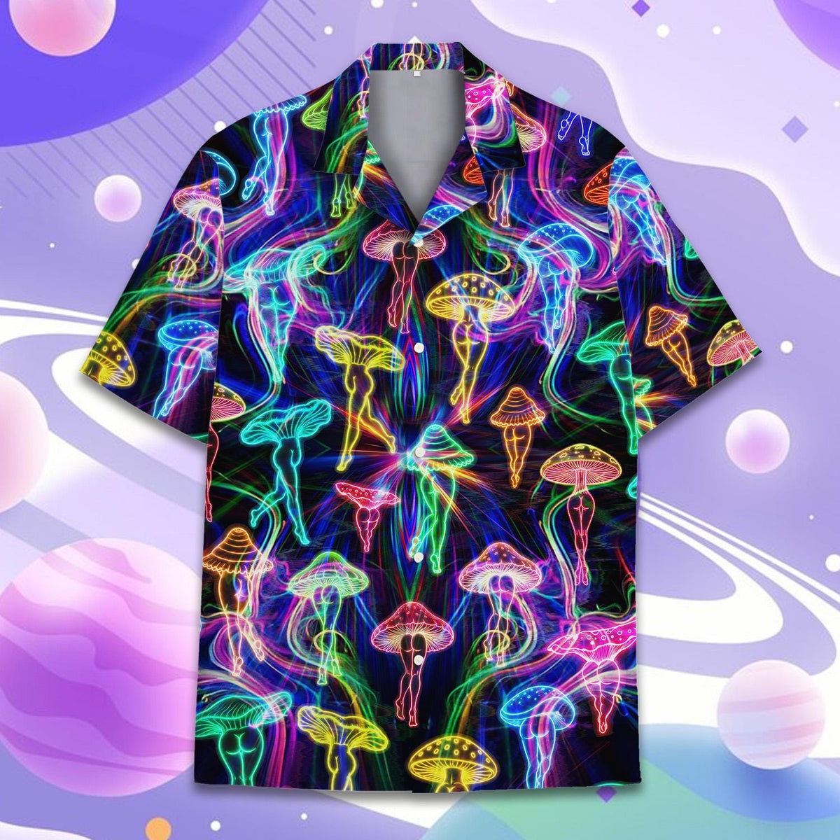 Neon Jellyfish Psychedelic Music Festival Rave – Hawaiian Shirt