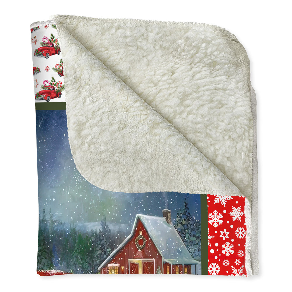 Cardinal Red Truck Christmas Flannel Blanket For Relaxing At Home And Travel