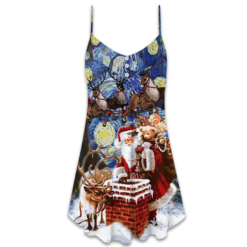 Christmas Santa Coming For You – Women's Summer Sleeveless V-Neck Camisole Dress