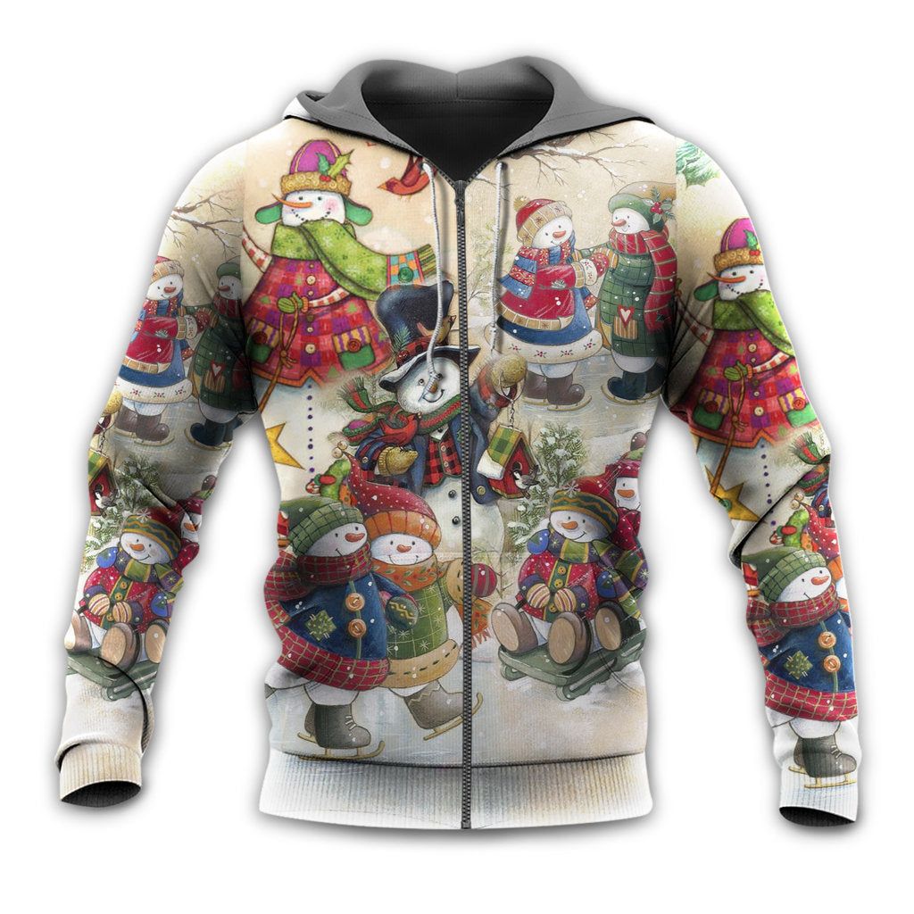 Christmas Couple Snowman Winter Love - Hoodie