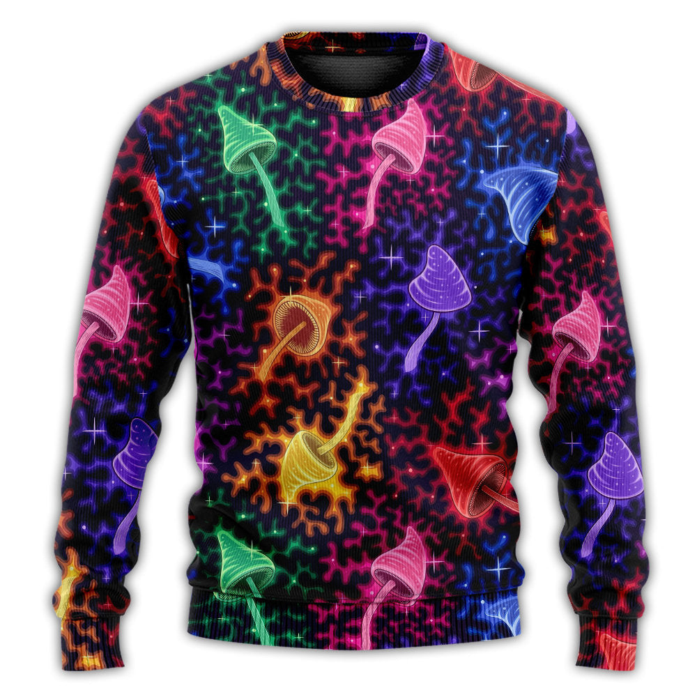 Galaxy Rainbow Mushroom Colorful Art – Sweater - Ugly Christmas Sweater