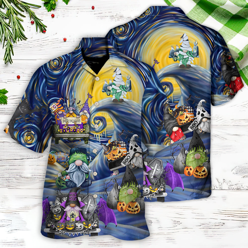 Spooky Halloween Gnome Haunted House - Hawaiian Shirt

