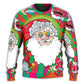 Christmas Colorful Santa Hippie Art – Sweater - Ugly Christmas Sweater