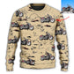 Motorcycle Desert Cactus Mountain Art – Sweater - Ugly Christmas Sweater