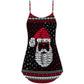 Christmas Santa Retro Nordic Pattern – Women's Summer Sleeveless V-Neck Camisole Dress