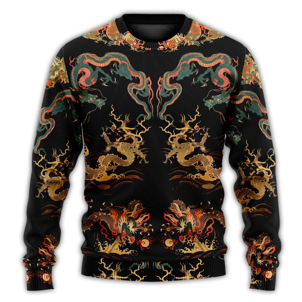 Royal Chinese Dragon Art Style – Sweater - Ugly Christmas Sweater